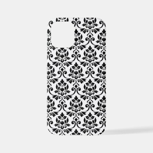 Feuille Damask Pattern Black op White iPhone Hoesje (Achterkant)