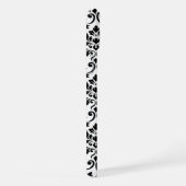 Feuille Damask Pattern Black op White iPhone Hoesje (Rechterkant)