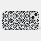 Feuille Damask Pattern Black op White iPhone Hoesje (Achterkant horizontaal)