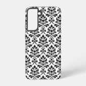 Feuille Damask Pattern Black op White Samsung Galaxy Hoesje (Achterkant)