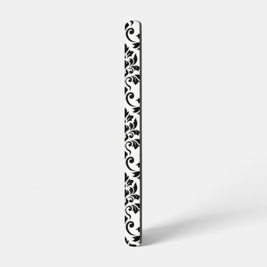 Feuille Damask Pattern Black op White Samsung Galaxy Hoesje (Linkerkant)