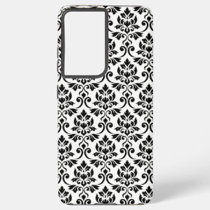 Feuille Damask Pattern Black op White Samsung Galaxy Hoesje