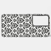 Feuille Damask Pattern Black op White Samsung Galaxy Hoesje (Achterkant horizontaal)
