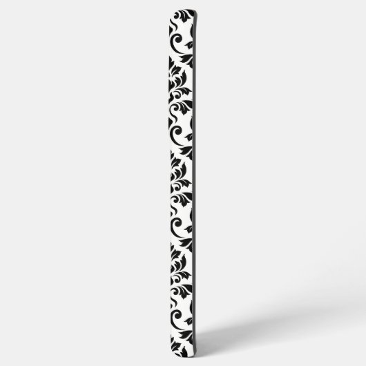 Feuille Damask Pattern Black op White Samsung Galaxy Hoesje (Achterkant horizontaal)