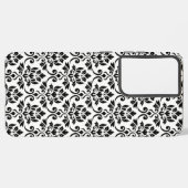Feuille Damask Pattern Black op White Samsung Galaxy Hoesje (Linkerkant)