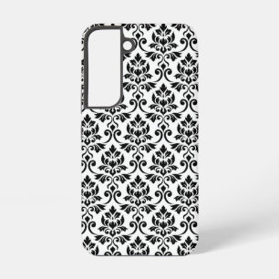 Feuille Damask Pattern Black op White Samsung Galaxy Hoesje