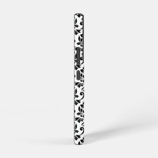 Feuille Damask Pattern Black op White Samsung Galaxy Hoesje (Rechterkant)