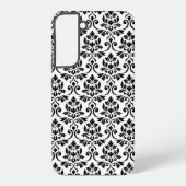 Feuille Damask Pattern Black op White Samsung Galaxy Hoesje (Achterkant)