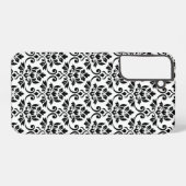 Feuille Damask Pattern Black op White Samsung Galaxy Hoesje (Achterkant horizontaal)