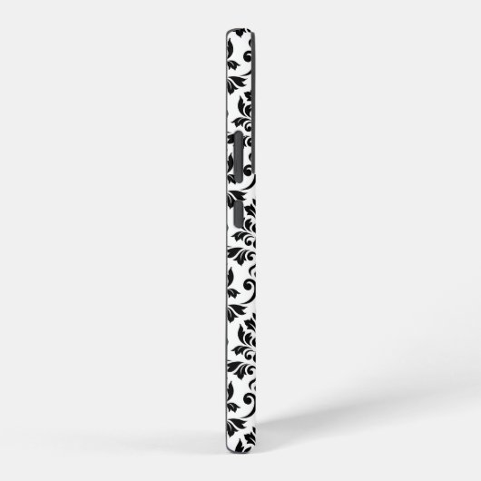 Feuille Damask Pattern Black op White Samsung Galaxy Hoesje (Rechterkant)