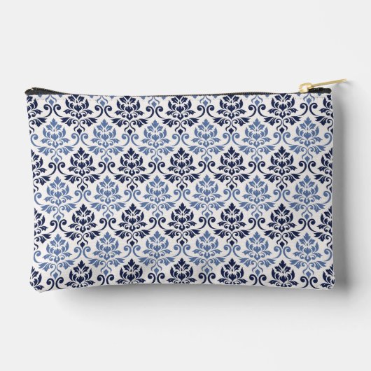 Feuille Damask Pattern Blues op Cream Etui (Achterkant)