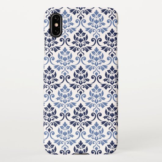 Feuille Damask Pattern Blues op Cream iPhone Hoesje (Achterkant)
