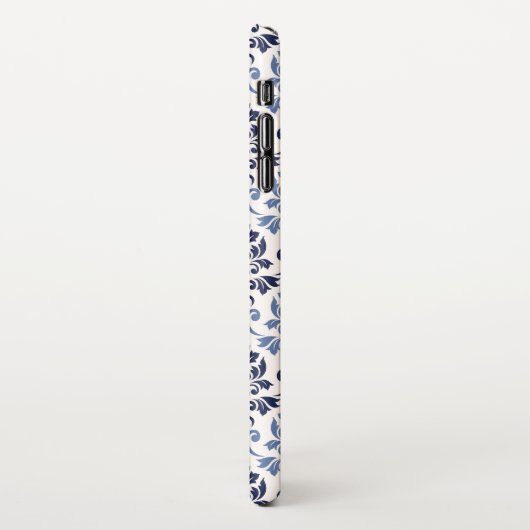 Feuille Damask Pattern Blues op Cream iPhone Hoesje (Linkerkant)