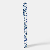 Feuille Damask Pattern Dark Blue op White Case-Mate iPhone Case (Achterkant / Links)