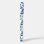 Feuille Damask Pattern Dark Blue op White Case-Mate iPhone Case (Achterkant / Rechts)