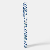Feuille Damask Pattern Dark Blue op White Case-Mate iPhone Case (Achterkant / Links)