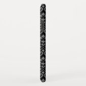 Feuille Damask Pattern Grey op Black Case-Mate iPhone Case (Achterkant/rechts)
