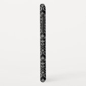 Feuille Damask Pattern Grey op Black Case-Mate iPhone Case (Achterkant/links)