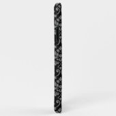 Feuille Damask Pattern Grey op Black Case-Mate iPhone Case (Achterkant/rechts)