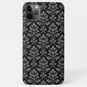 Feuille Damask Pattern Grey op Black Case-Mate iPhone Case (Achterkant)