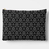 Feuille Damask Pattern Grey op Black Etui (Voorkant)