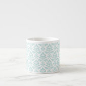 Feuille Damask Pattern Light Blauwgroen op White Espresso Kop (Voorkant)