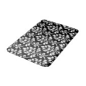 Feuille Damask Pattern White op Black Badmat (Gekanteld)