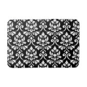 Feuille Damask Pattern White op Black Badmat (Voorkant)