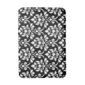 Feuille Damask Pattern White op Black Badmat (Voorkant Verticaal)