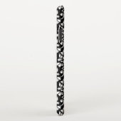 Feuille Damask Pattern White op Black iPhone Hoesje (Rechterkant)