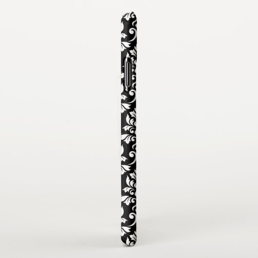 Feuille Damask Pattern White op Black iPhone Hoesje (Rechterkant)