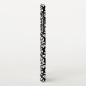 Feuille Damask Pattern White op Black iPhone Hoesje (Linkerkant)