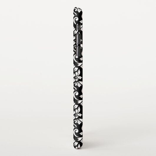 Feuille Damask Pattern White op Black iPhone Hoesje (Linkerkant)