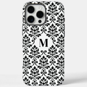 Feuille Damask Zwart Patroon (Aangepast) iPhone 16 Pro Max Hoesje