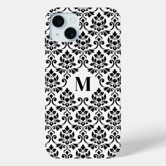 Feuille Damask Zwart Patroon (Aangepast) Case-Mate iPhone Case (Achterkant)