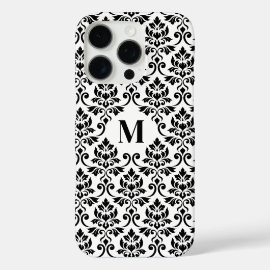 Feuille Damask Zwart Patroon (Aangepast) Case-Mate iPhone Case (Achterkant)