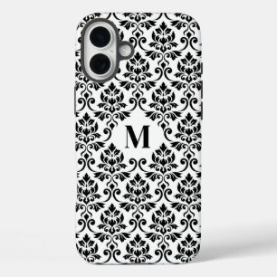 Feuille Damask Zwart Patroon (Aangepast) iPhone 16 Plus Hoesje