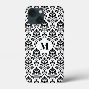 Feuille Damask Zwart Patroon (Aangepast) Case-Mate iPhone Case