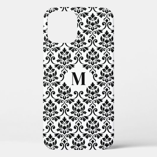 Feuille Damask Zwart Patroon (Aangepast) Case-Mate iPhone Case (Achterkant)
