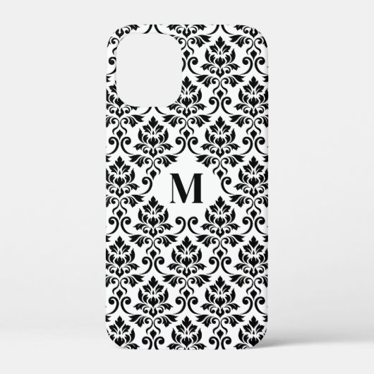 Feuille Damask Zwart Patroon (Aangepast) Case-Mate iPhone Case (Achterkant)