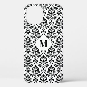 Feuille Damask Zwart Patroon (Aangepast) Case-Mate iPhone Case