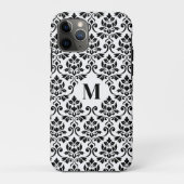 Feuille Damask Zwart Patroon (Aangepast) Case-Mate iPhone Case (Achterkant)