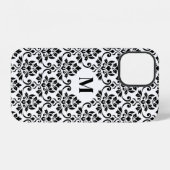 Feuille Damask Zwart Patroon (Aangepast) iPhone Hoesje (Achterkant horizontaal)