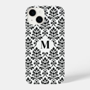 Feuille Damask Zwart Patroon (Aangepast) iPhone 14 Hoesje
