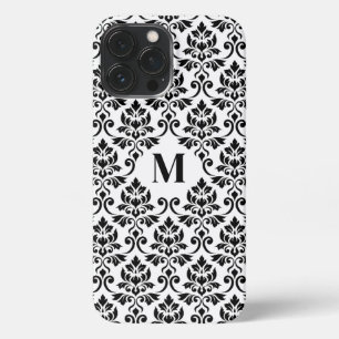 Feuille Damask Zwart Patroon (Aangepast) iPhone 13 Pro Max Hoesje