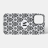 Feuille Damask Zwart Patroon (Aangepast) iPhone Hoesje (Achterkant horizontaal)