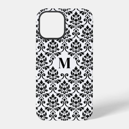 Feuille Damask Zwart Patroon (Aangepast) iPhone Hoesje (Achterkant)