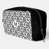 Feuille Damask Zwart Patroon (Aangepast) Toilettasje (Rechterhoek)