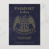 Feun Passport Destination Wedding Save the Date Briefkaart (Voorkant)