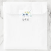 Feun Waterverf Summer Beach Wedding Vierkante Sticker (Tas)